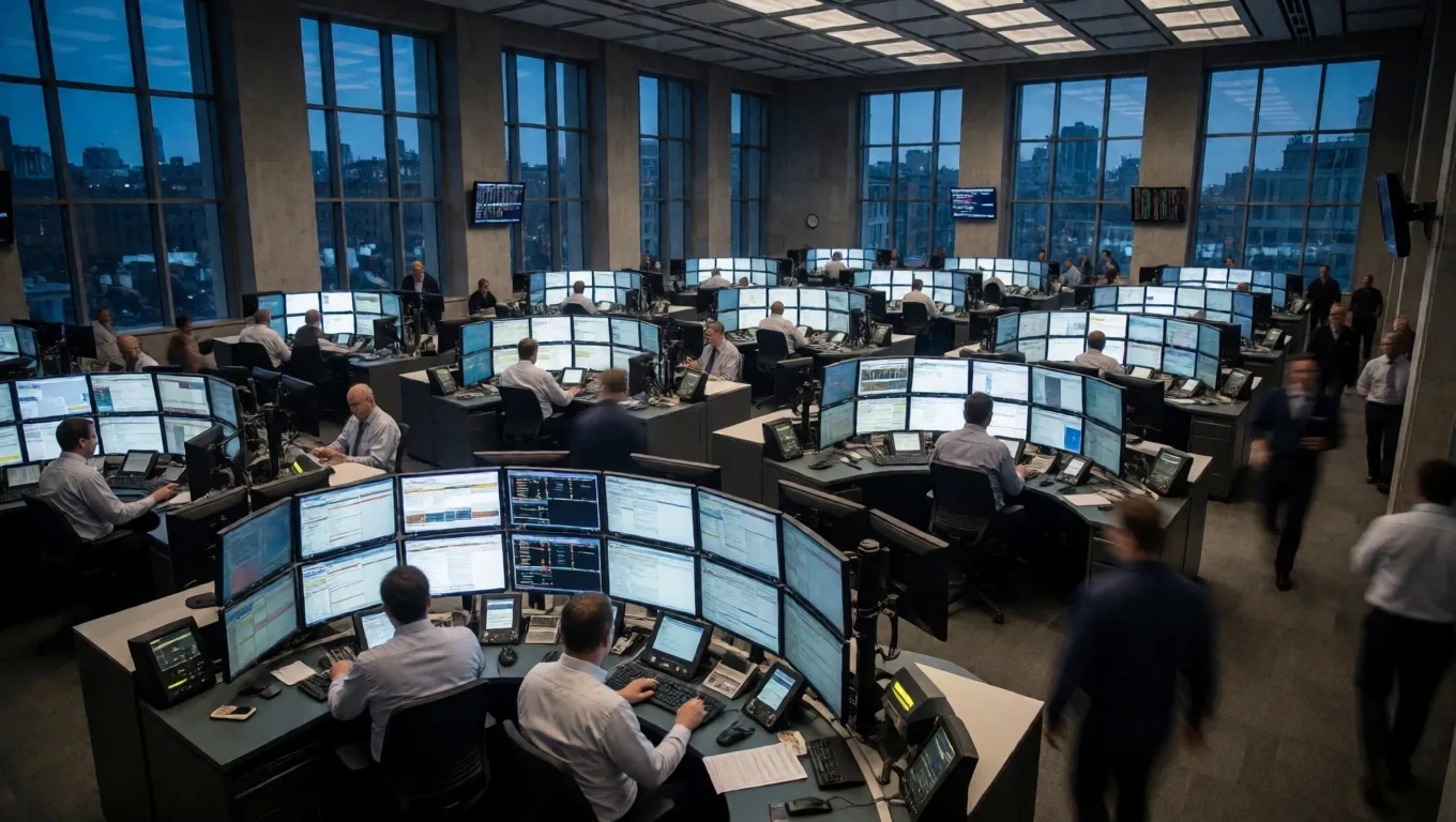 Sala de cotizaciones de una bolsa internacional